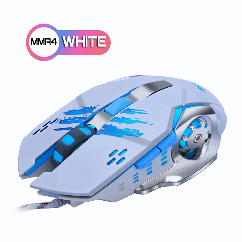 ZUOYA игровая мышь dpi, регулируемый светодиодный, яркий, проводной, оптическая, USB, геймерская мышь, игровая мышь для ПК, компьютера, ноутбука, профессиональная - Цвет: MMR4 WHITE