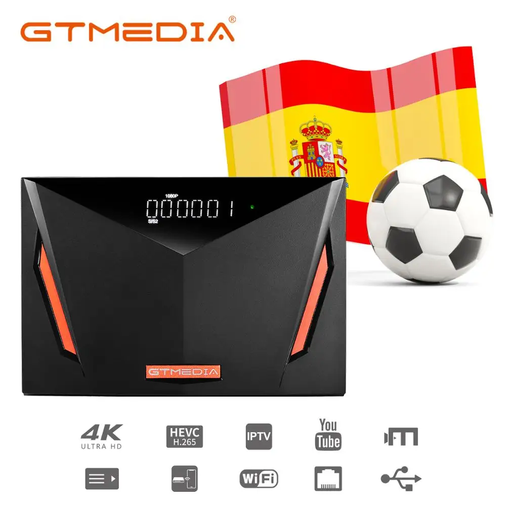 Новинка GTmedia V8 UHD спутниковый ТВ приемник DVB S2 T2 кабель H.265 4K Ultra HD встроенный Wi-Fi