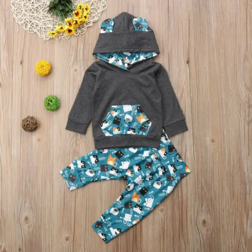 Коллекция 2019 года комплекты одежды с капюшоном для новорожденных мальчиков и