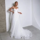 Платье Свадебное ТРАПЕЦИЕВИДНОЕ из тюля на тонких бретельках