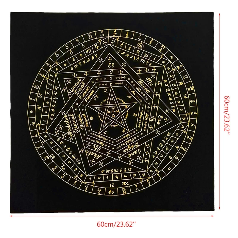 

Tarots Card Tablecloth Sigils of Elohim Mysterious Pattern Astrology Divination Altar Velvet Cloth Board Game Tarots Card Mat
