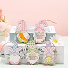 Милый деревянный Пасхальный кролик без лица, подвесные украшения, кролик, пасхальвечерние, добро пожаловать, весенние красочные яйца, вечеринка на Пасху