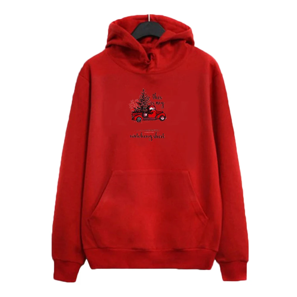 2019 Winter Women Christmas Festival Costume Hoodies With Big Pocket Long Sleeve Printed Warm Sweatshirts Plus Size | Женская одежда