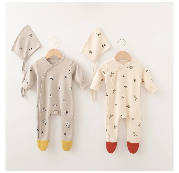 

SHENJIANGPING Yg Baby Clothes Newborn Baby Clothes With Hat Long Sleeve Boys And Girls' Autumn Underpainting Jumpsuit