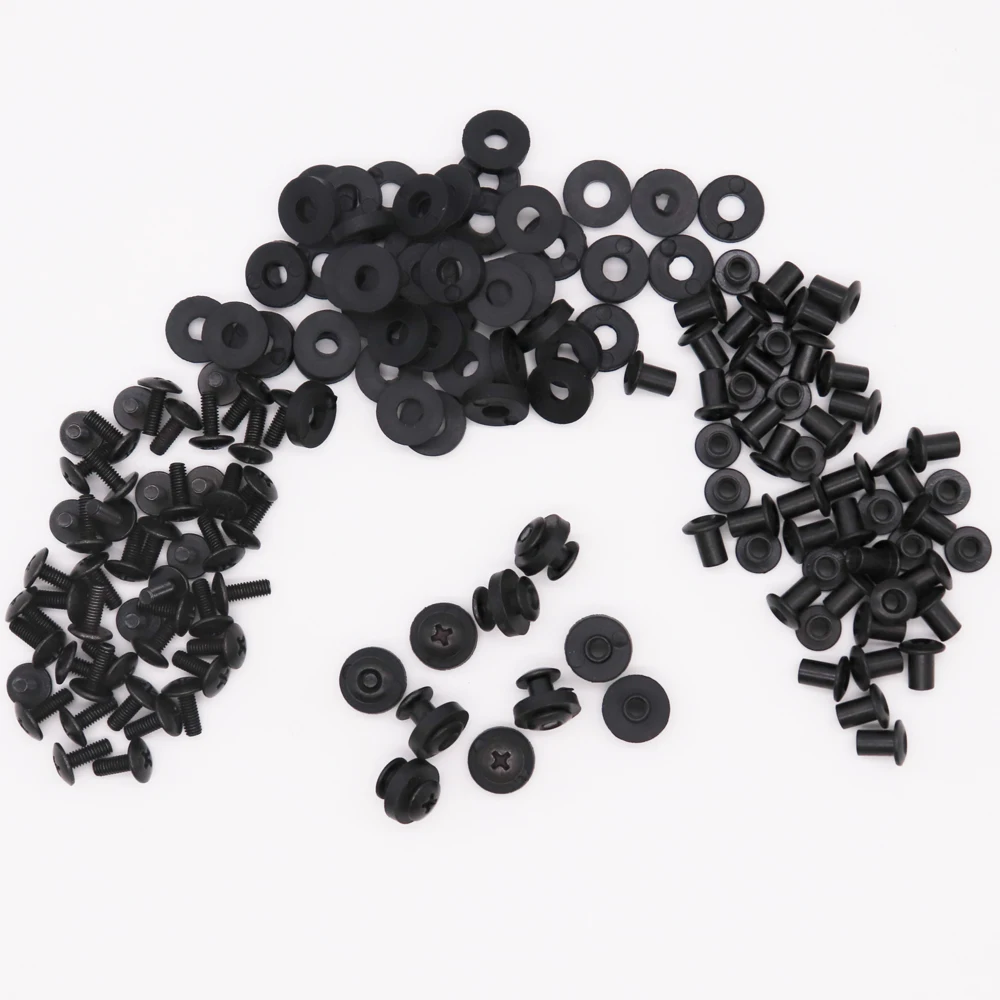 

100/set black cross head Chicago screw rubber washer custom Kydex gun blade holster mounting kit