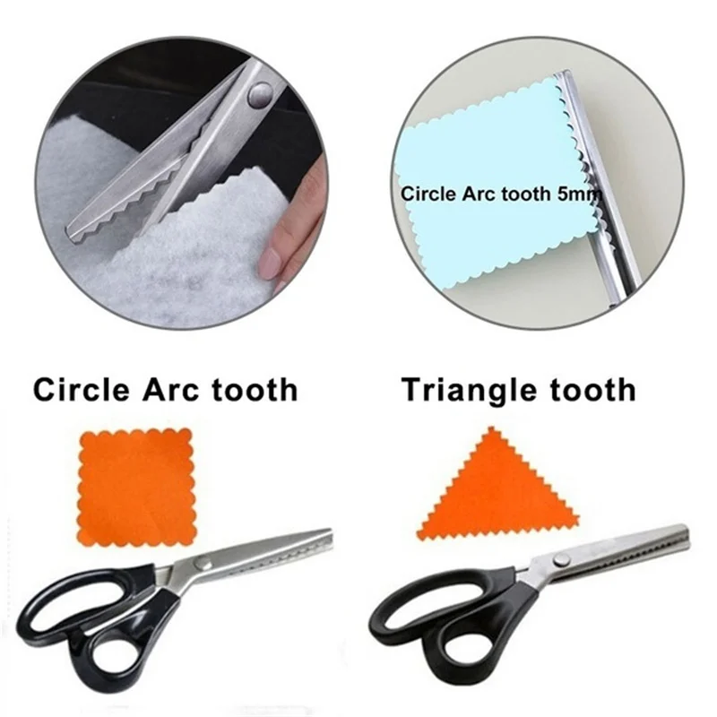Портновские ножницы для шитья с круглыми треугольными зубцами рукоделия