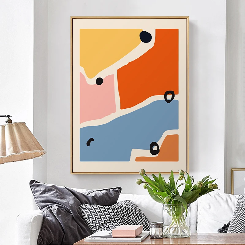 

Abstract Geometric Colorful Canvas Wall Art Picture Painting for Living Room Bedroom Poster and Print Nordic Modern Home Decor