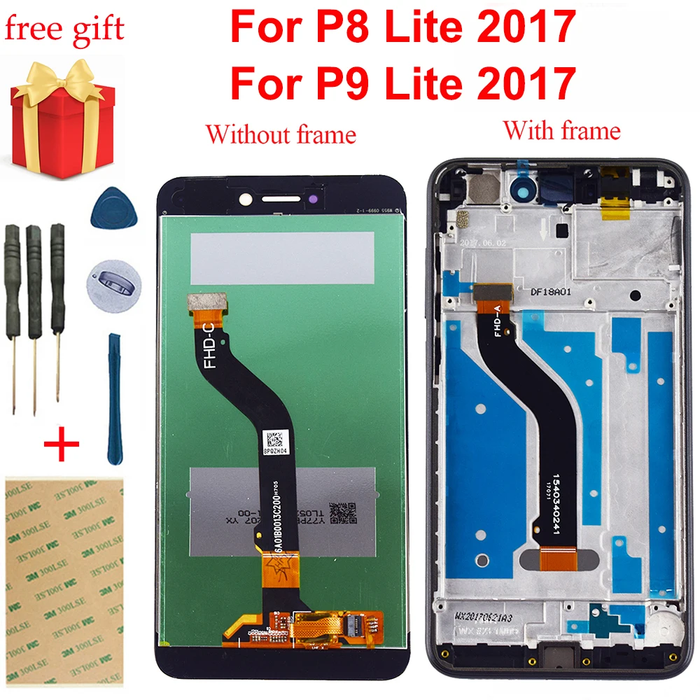 Для Huawei P8 Lite 2017 ЖК дисплей кодирующий преобразователь сенсорного экрана в сборе