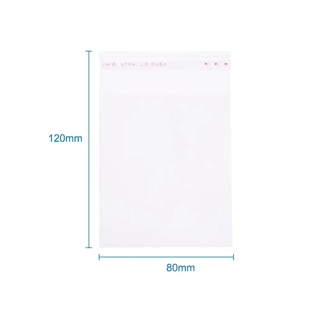 1000 шт. пластиковые прозрачные целлофановые пакеты самоклеящиеся