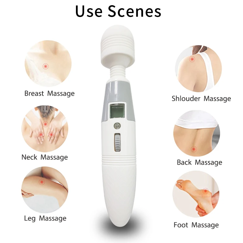 Большая волшебная палочка вибраторы для женщин с ЖК-дисплеем Стимулятор точки G