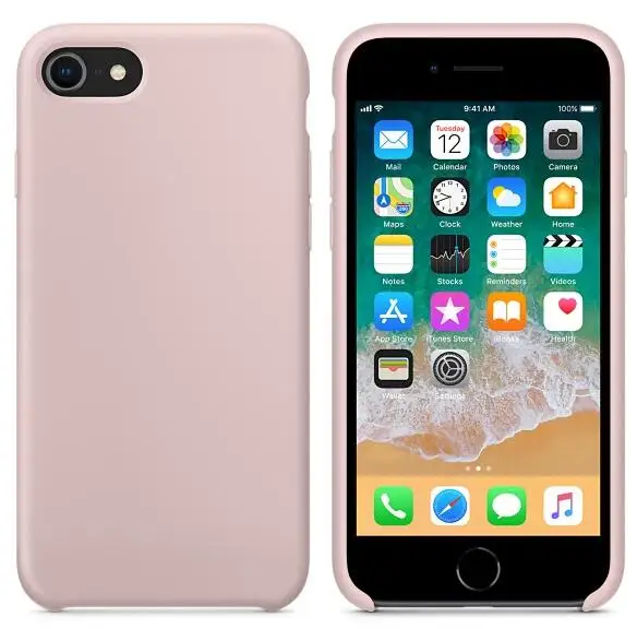 Sand pink Жидкий силиконовый чехол Keepever для iPhone 6, 6s, 7, 8 Plus, чехол для телефона apple X, XS, Max, XR, X, 5, 5C, SE, оболочка, Капа - Цвет: Sand pink