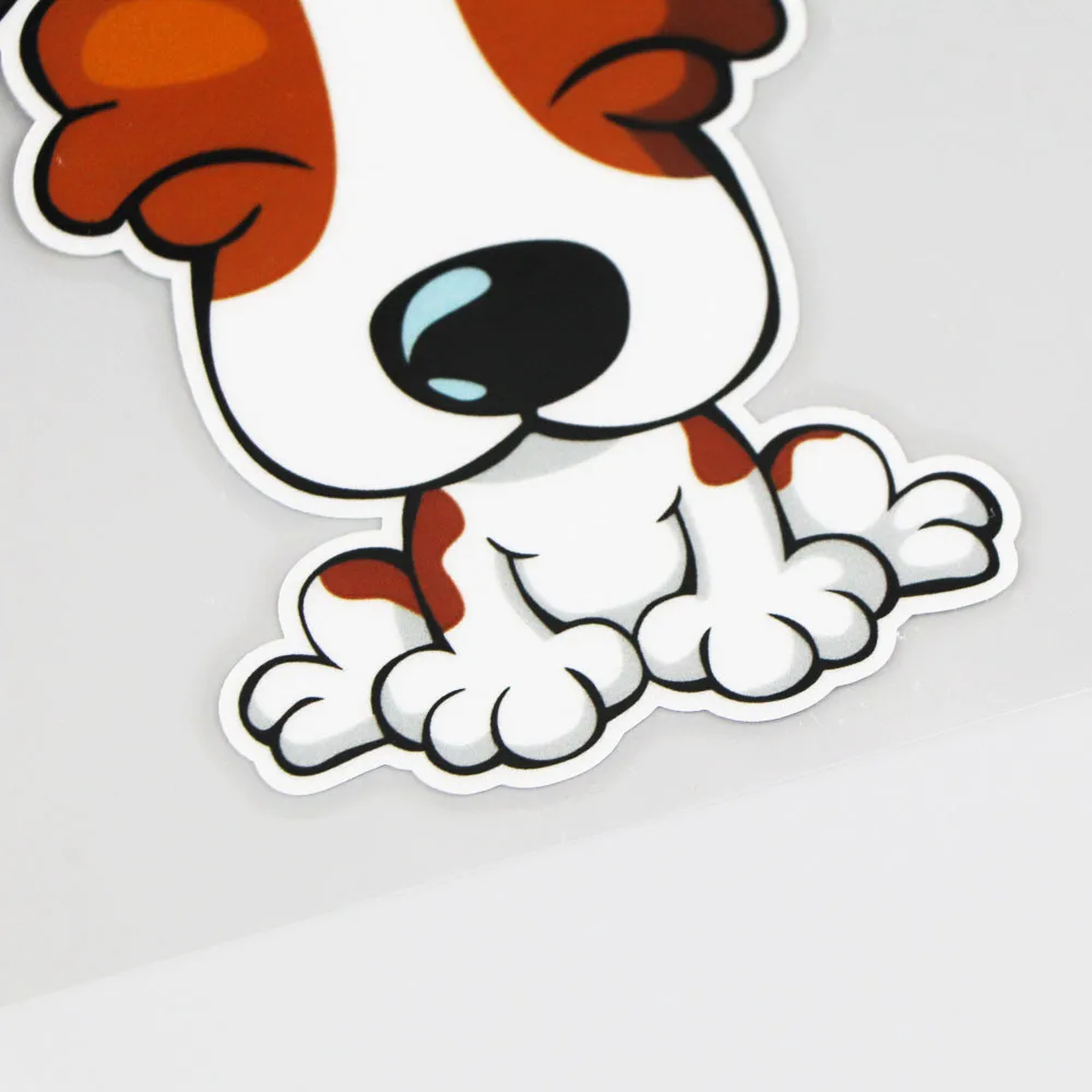 

YOJA 16.3X11.6CM Lovely Cartoon Little Dog Vinyl Waterproof Decal Car Sticker Animal Pattern 19A-0294