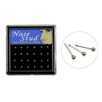 24pcsset hot new fashion nose lip bar ring bone studs surgical steel punk body piercing jewelry drop shpping