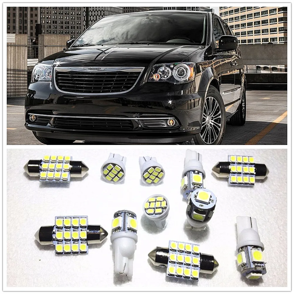 11 set White LED Lights Interior Package Map Dome For Chrysler Town &amp Country 300 200 2000-2019 | Автомобили и мотоциклы
