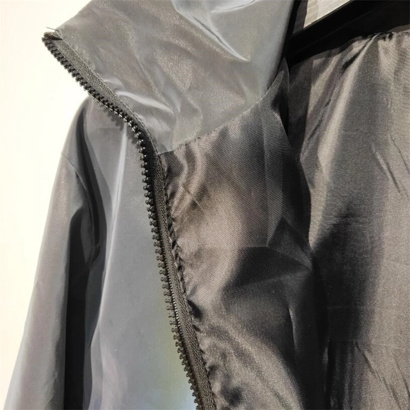 Светоотражающая куртка с отложным воротником для женщин голографическая