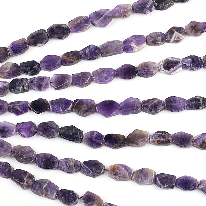 

Wholesale Natural Amethysts Stone Beads Hexagon Shape Loose Beads for Jewelry Making DIY Bracelet Accessories 15x20mm
