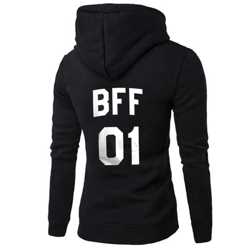 Bff 01 02 толстовка с буквенным принтом лучший друг Толстовка для женщин с длинным рукавом Толстовка с капюшоном Harajuku пуловер