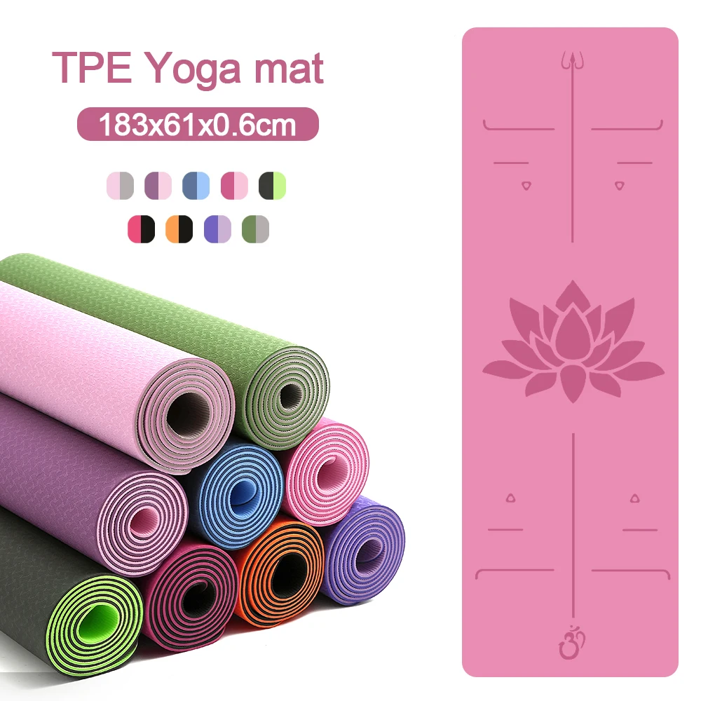 

Продажа с завода, Одноцветный гимнастический эко-коврик для йоги из ТПЭ 6 мм