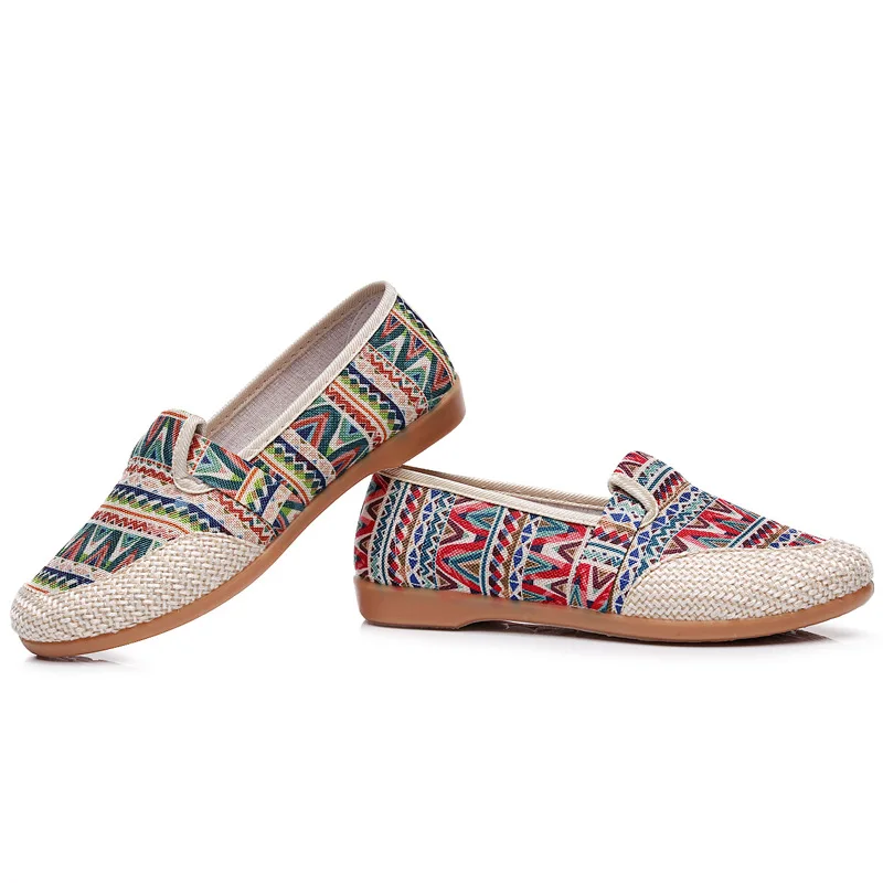 Autumn New Style Loafers Women's Cloth Shoes Women's Soft Non-slip Tendon Bottom Single Shoes Mother Shoes Casual Canvas Shoes