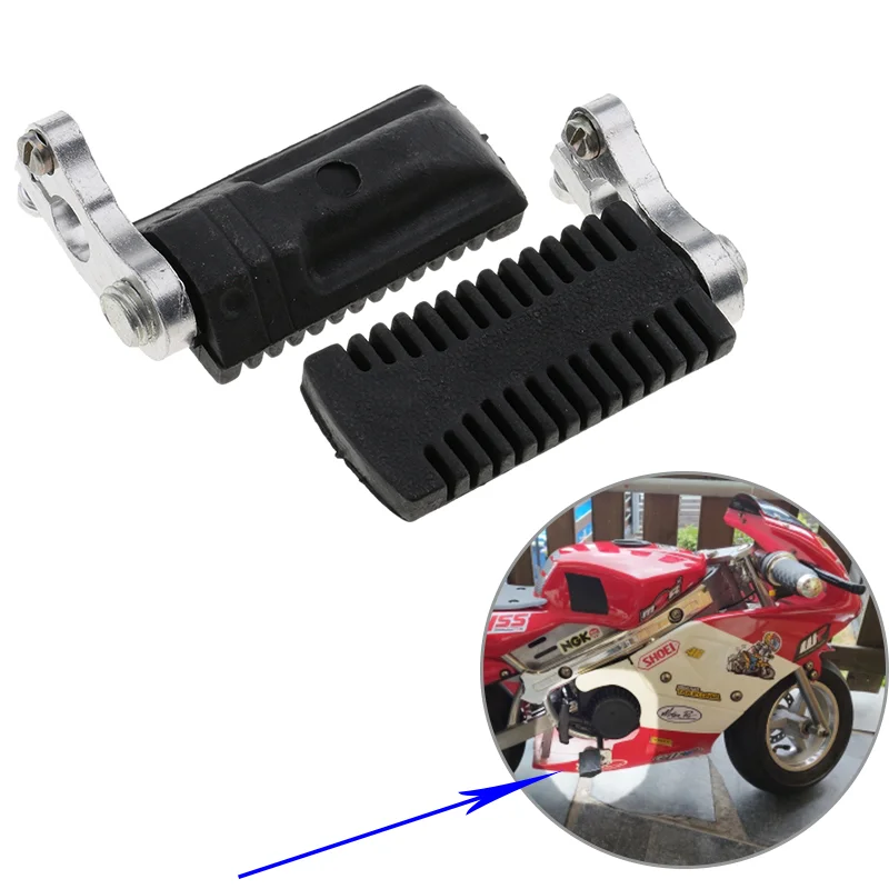 1 Pair Motorcycle Rear Foot Pegs Rests Pedals Footpegs for 47cc 49cc Mini Pocket Bike Metal Pedal Pads | Автомобили и мотоциклы