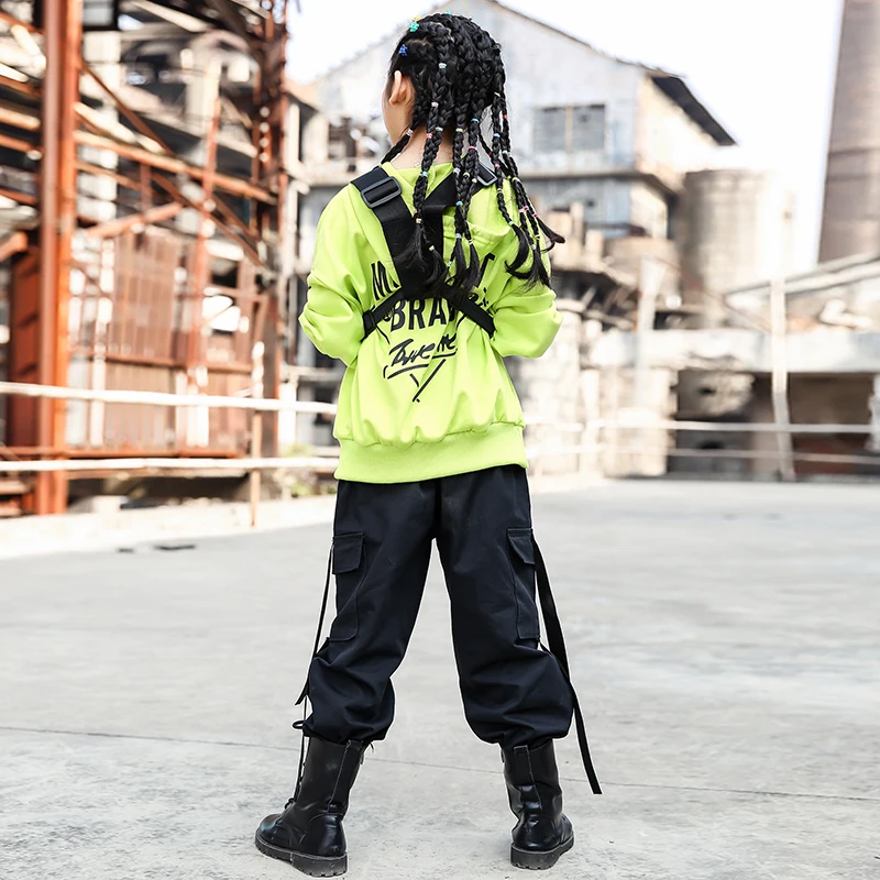 Children Hip Hop Dance Costume Kids Street Clothing Boy's Wear Stage Dancing Drum Performance Cool Black Hiphop Pant 1401 |