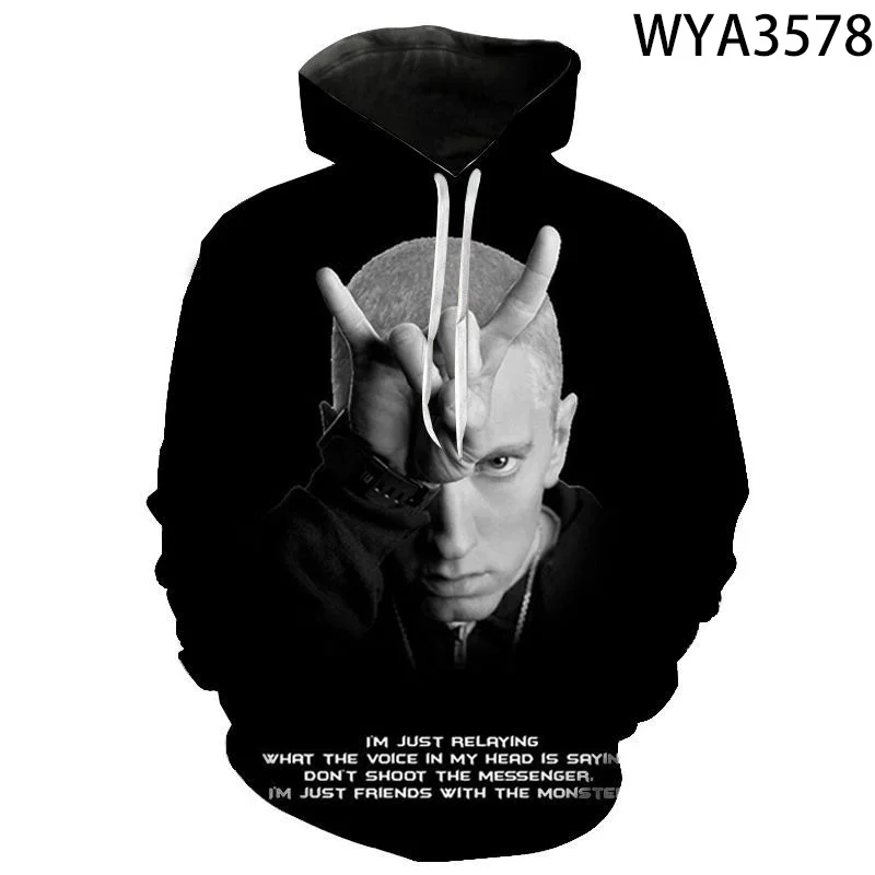 Новинка 2021 толстовки Eminem с 3D принтом крутые мужские и женские детские модные