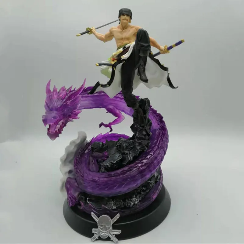 35cm Anime One Piece Kimono Roronoa Zoro Dragon Battle Form Figurine Dolls Toys PVC Action Figure Collectible Model Toy Gift | Игрушки и