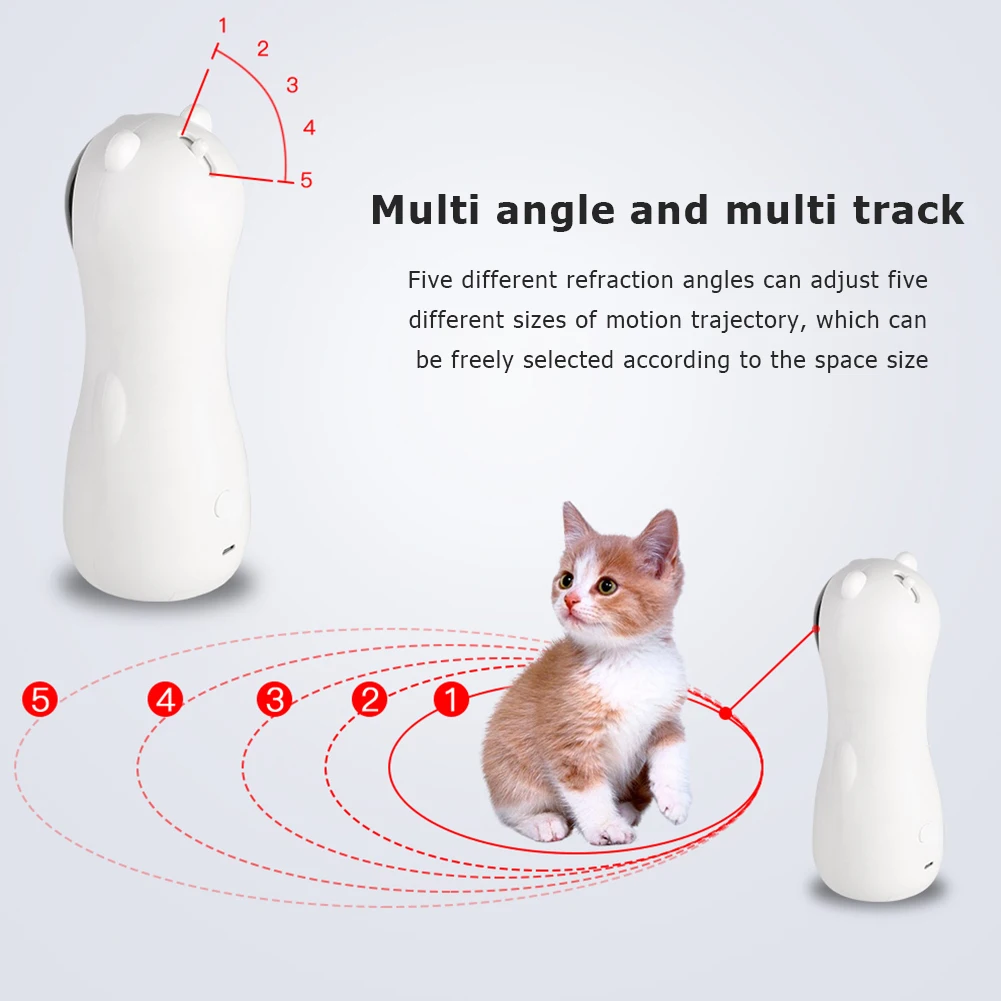 

Adjustable Automatic Cat Toys Interactive Smart Teaser LED Laser Funny Electronic Pet Kitten Training Entertaining Toy