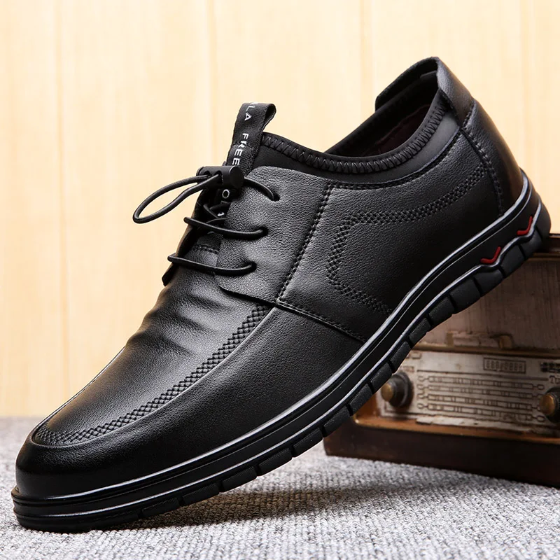 

Men's Leather Shoes Fashion Classic Business Office Slip-On Oxford Shoes Soft Comfortable Elegant Male Casual Driving Shoes