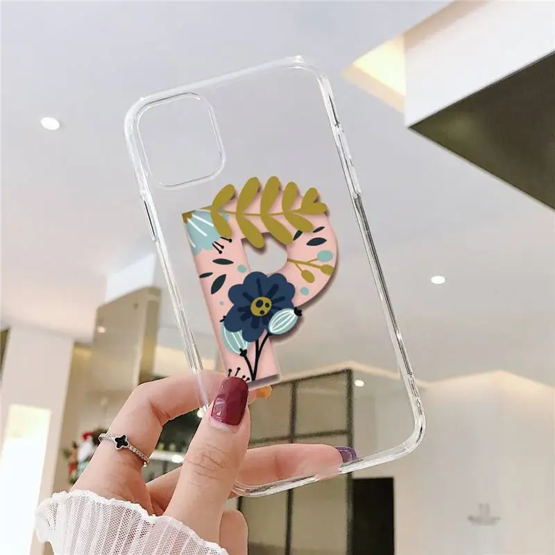 

letter name DIY Phone Case Clear Transparent for iPhone 11 12 mini pro XS MAX 8 7 6 6S Plus X 5S SE XR 2020