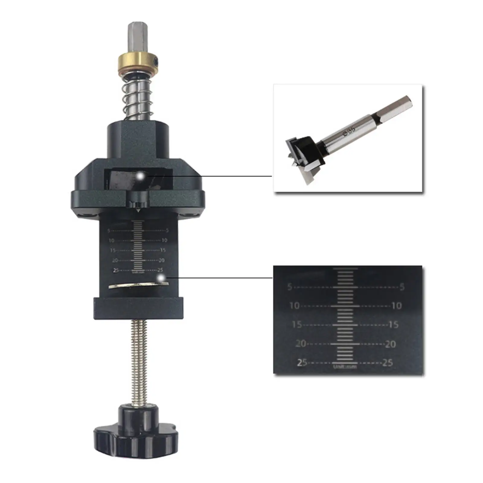 

Hinge Puncher Tools Kit Clamp 35mm Hole Drill Jig Pocket Guide for Cabinet Cupboard