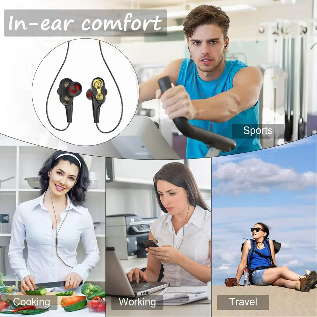 

HIFI Heavy Bass Dual Dynamic Driver Earphone Wirless Bluetooth Headset Double motion Bluetooth wirless earphone