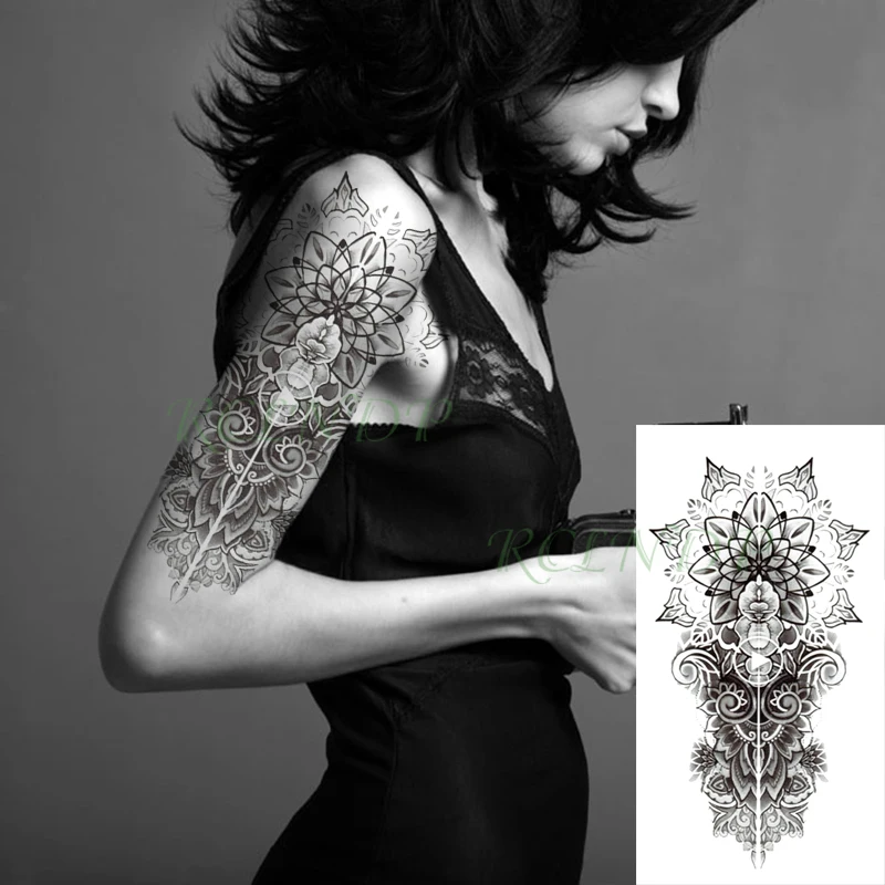 Водостойкая Временная тату-наклейка красная бабочка роза искусственная