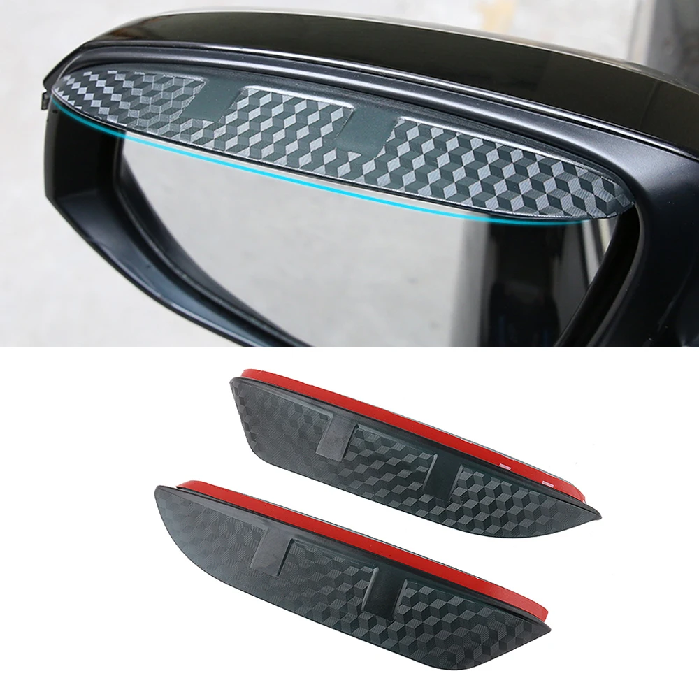 

For Toyota Highlander 2009-2021 Car Side Rear View Mirror Rain Visor Carbon Fiber Texture Eyebrow Sunshade Guard Cover Shield