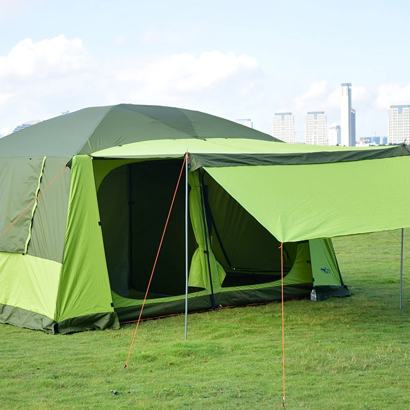 Высококачественная восьмиместная трехкомнатная и одна гостиная двойного холодостойкого водонепроницаемого теплого легкого ультра-лайтового большого палаточного комплекса.