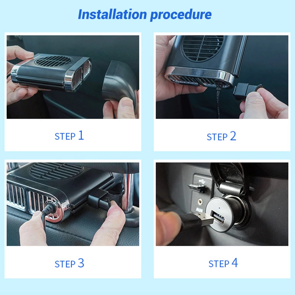 

USB Car Fan Portable Car Seat Fan Auto 3-Speed Cooling Fan Mini Car Seat Fan For Cars Car Interior Accessories