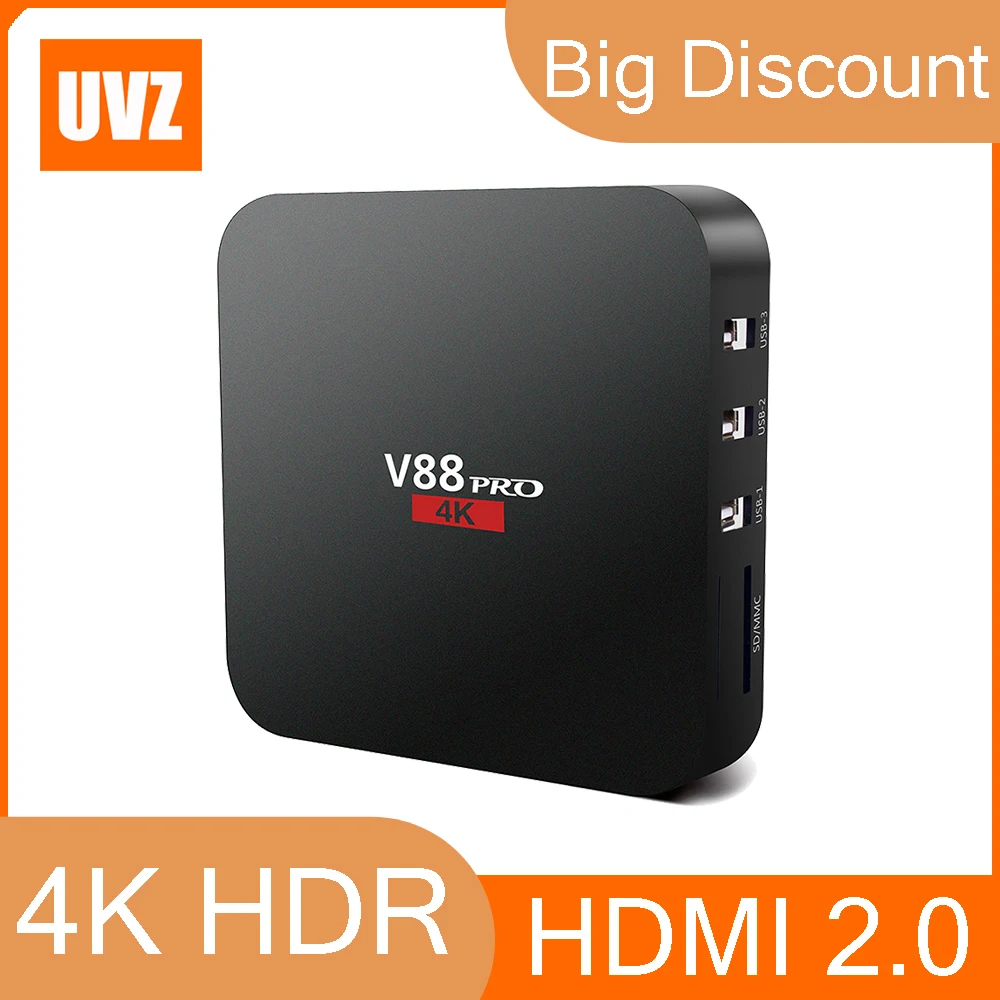 UVZ недорогой телевизор V88 Android 7 1 Upgrad 2GB 16GB 5 GHZ RK3229 4K HDR интеллектуальный HD сетевой