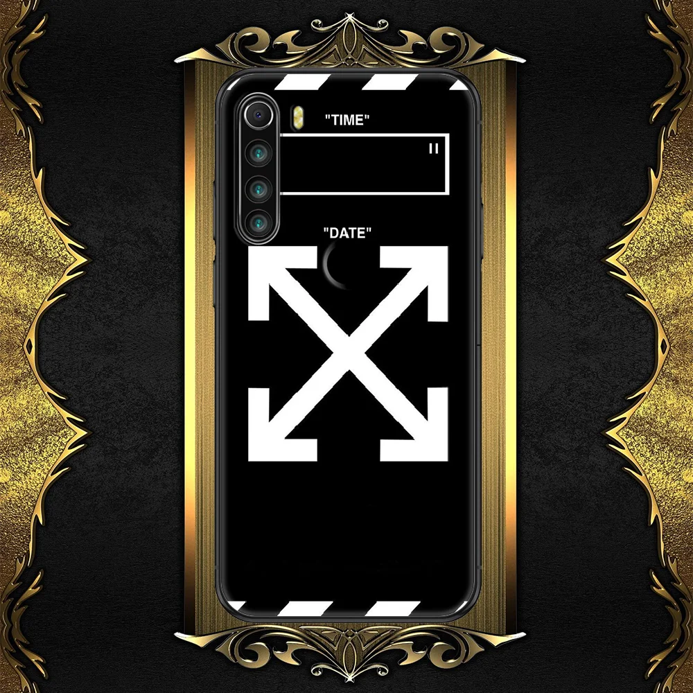 

White pattern ow off Phone case For Xiaomi Redmi Note 7 7A 8 8T 9 9A 9S 10 K30 Pro Ultra black silicone hoesjes pretty prime art