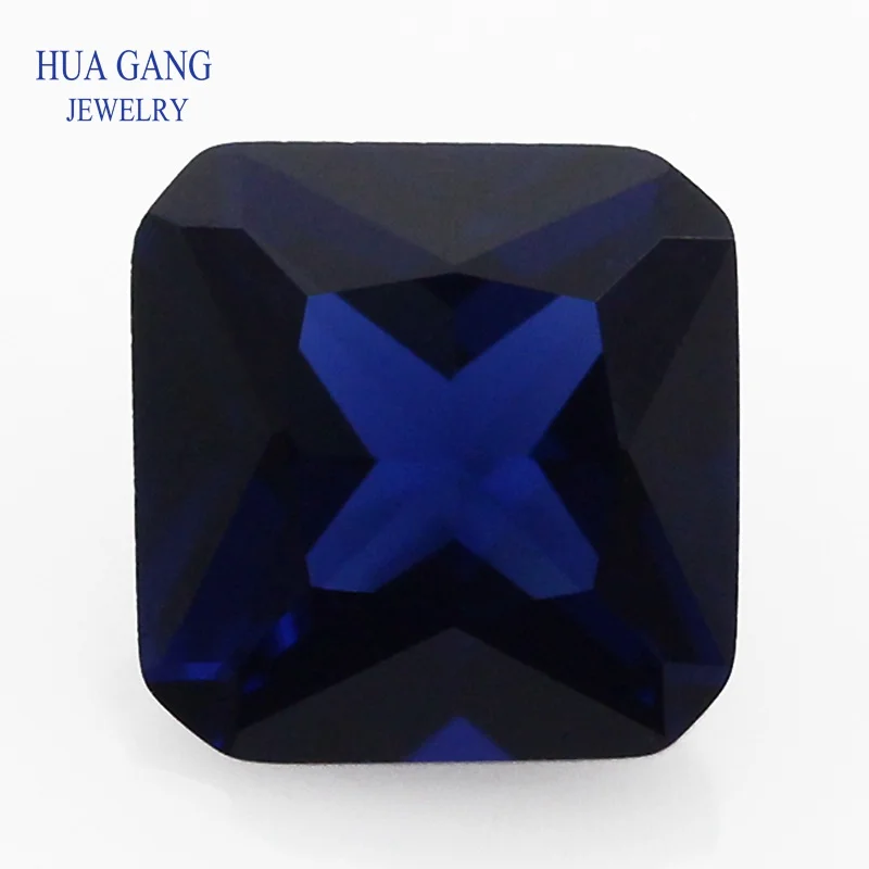 

34# Blue Nano Gemsto Square Octangle Shape Princess Cut Synthetic Gems Stone For Jewelry Size 3x3~12x12mm Free Shipping