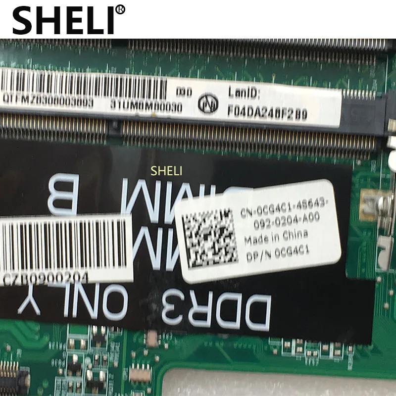 SHELI для DELL CN 0CG4C1 DAUM8AMB8D0 материнская плата N4010 ноутбука PGA989 HM57 HD5470M 1G DDR3 100%