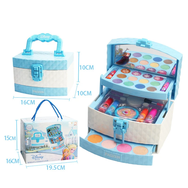 Disney girls frozen suitcase cosmetics box toy princess makeup cute play house birthday gift