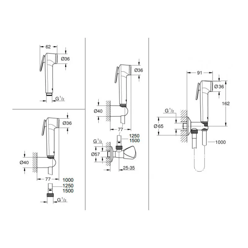 Гигиенический набор Grohe Tempesta-F хром 26358000 | Строительство и ремонт