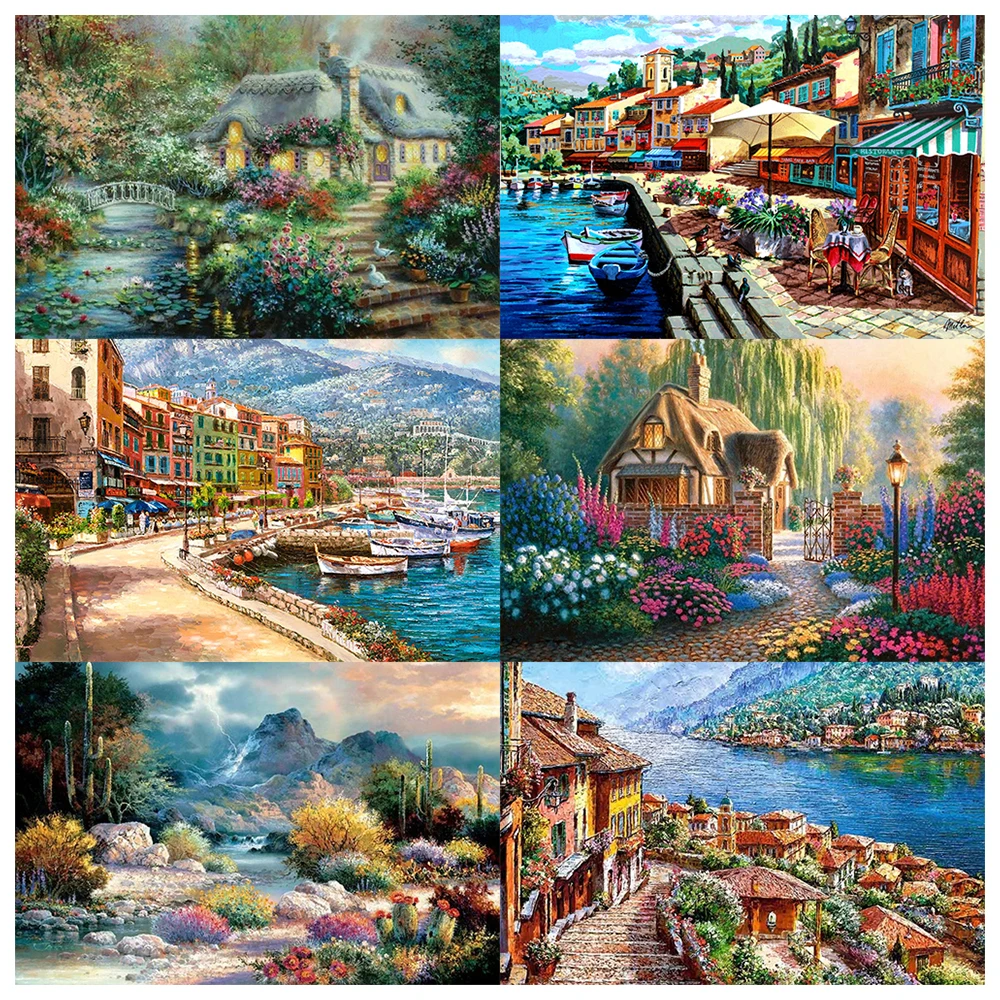 

Алмазная живопись, вышивка крестиком, пейзаж, живопись, полностью Алмазная квадратная, круглая Алмазная 5D Вышивка крестиком, украшение для ...