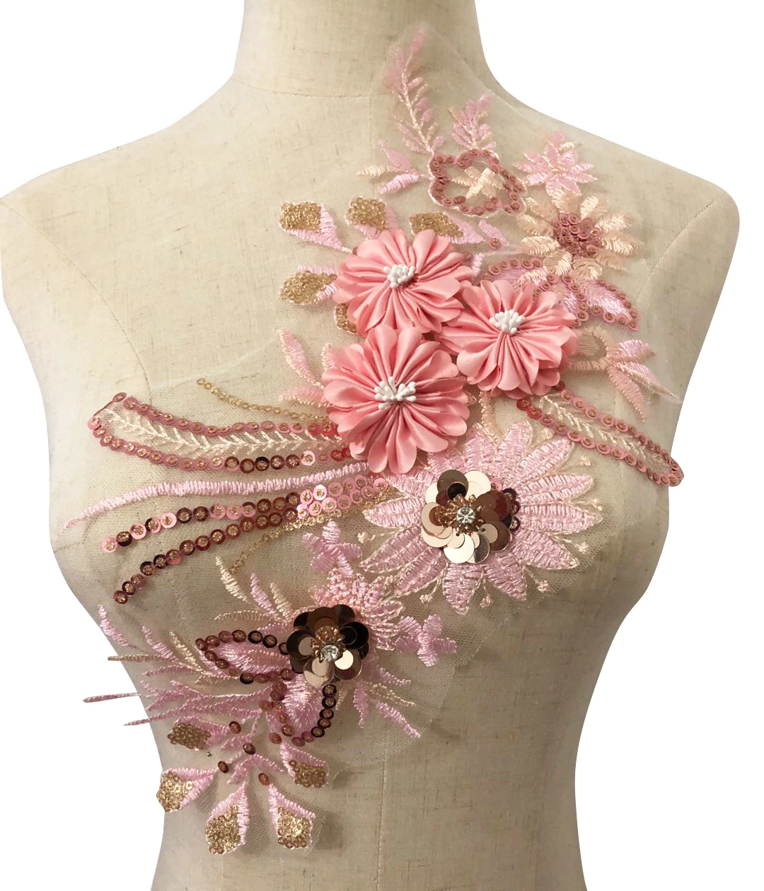 Вышивка блестками Кружевная аппликация для вечернего платья одежда сделай сам 3D