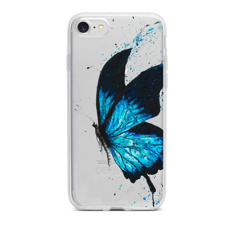 Blue Butterfly Aesthetic Premium Case For iPhone X XS Max Xr 11 pro 5 5S SE 8 7 6 s Plus INS cartoon Clear Soft Fundas Cover | Мобильные