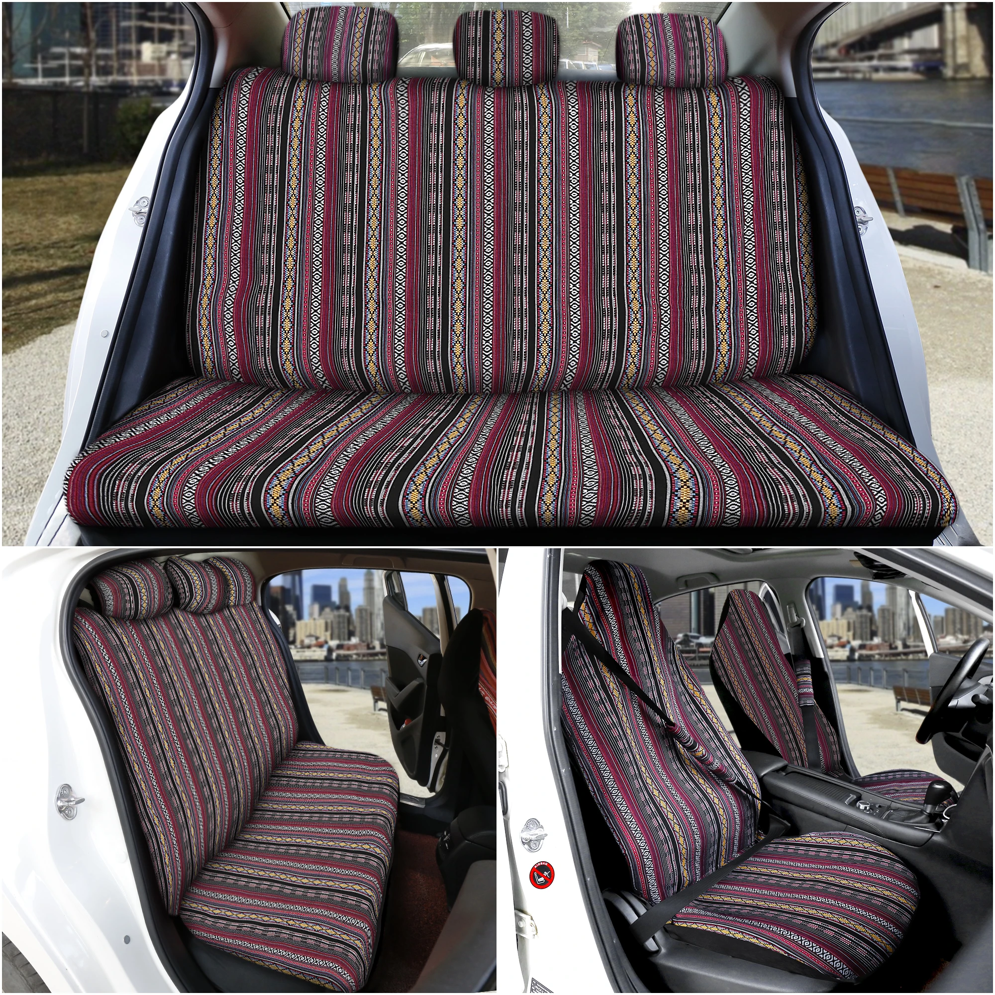 x autohaux car seat covers set baja saddle blanket weave universal fit most cars covers with steering wheel cover protector free global shipping