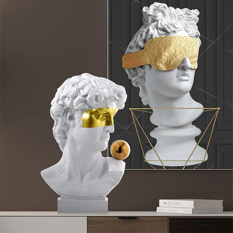 Modern Arts David Statue Abstract Figure Art Sculpture Michelangelo Buonarroti Resin Art&ampCraft Decorations For Home Gift R4107 | Дом и сад