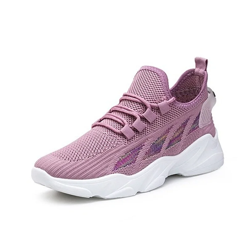 

Hot-selling New Sports Casual Shoes Women's Shoes Korean Version Ladies Flying Knit Sports Shoes Comfortable Vulcanized Shoes
