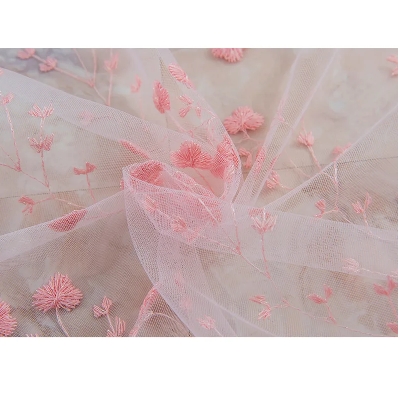 Тюлевые прозрачные шторы с цветочной вышивкой оконные занавески для дома