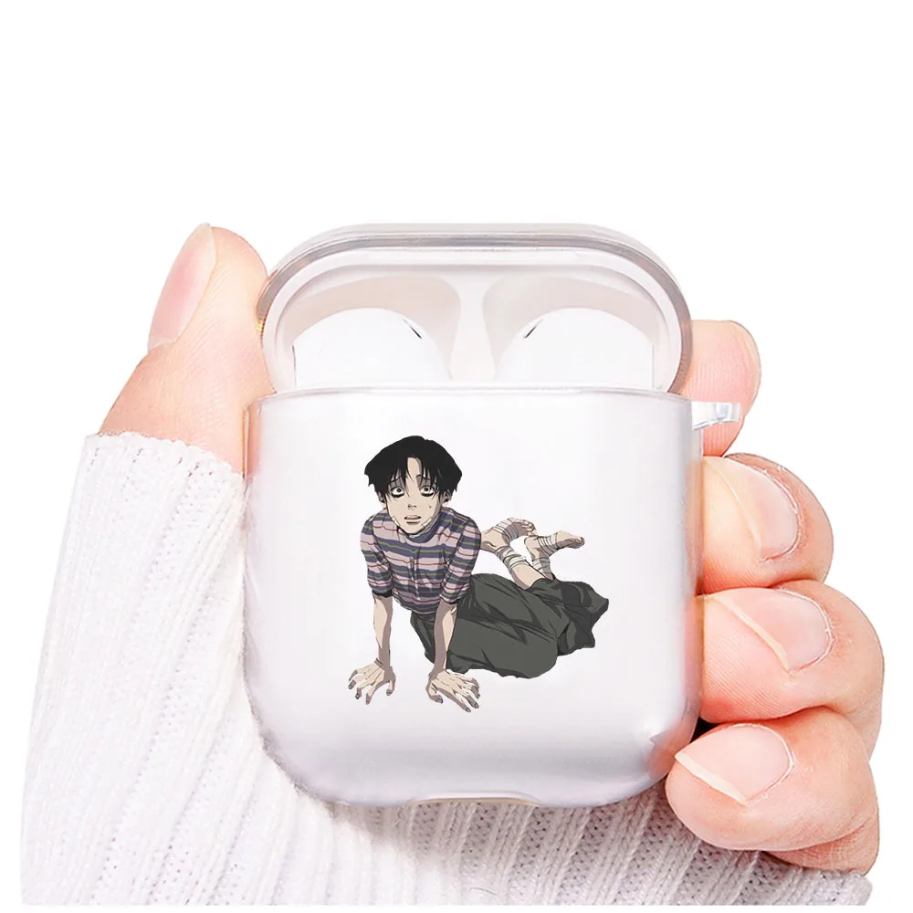 

Funny Sangwoo Anime Killing Stalking Clear Soft TPU Airpod Case for Apple Airpods 1 2 Cover Wireless bluetooth Earphone Coque